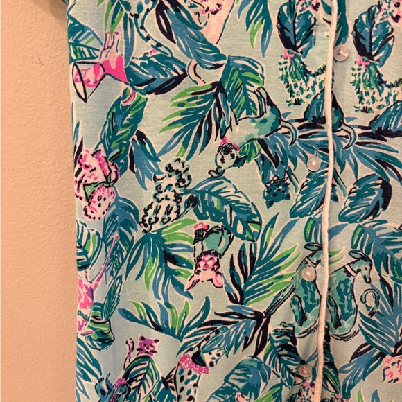 Lilly Pulitzer S Pajama Set, “Barking up the Palm Tree”Print in Preloved Cond. - Picture 4 of 6